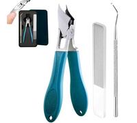 3 PCS Eagle Beak Shaped Beveled Nail Clipper Kit, Adult Nail Clippers, Slanted Nail Clippers with Wide Jaw Opening and Anti-Splash for, for Manicure and Toenails (Blue)