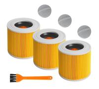 3 PCS Filtros De Cartucho, Compatible para Filtro Karcher de Repuesto para aspiradoras WD1,WD2,WD3,SE4001 MV3,MV2,Lavable y reutilizable,para 6.414-552.0/64145520 de Aspiradoras en seco y Húmedo