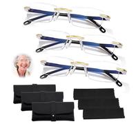 3 Pcs Gafas Autograduables Inteligentes,Gafas Inteligentes Autograduables,PresbiciaGafa de Lectura Gafa Con Zoom Automático Y Protección Contra La Luz Azul,Con 3 Paño Limpieza y 3 Estuche Para Gafa
