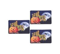 3 Pcs Halloween Pumpkin Bat Floor Mat Non-skid Halloween Elements Ground Mat