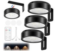 3 Pcs Luces para Cuadros sin Cable Recargables, 2600 mAh Focos Magnéticos para Cuadros, Diseñados para Pinturas y Carteles e Incluyen Mando a Distancia y Cable de Carga 3 en 1. Ideal para Dormitorio
