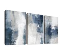 3 Pcs Marco de Madera Cuadro Moderno Mediados de Siglo Boho Abstracto Lienzo Decorativos Pintura Imagen Póster Líneas Geométricas Cuadros Decoracion Salon Dormitorio Comedor Pasillo 50cmx70cmx3