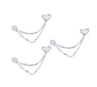 3 Pcs Metal Magnetic Buttons Lovely Bear Clips Bows Buckles With Chain Heart Pants Clips