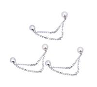 3 Pcs Metal Magnetic Buttons Lovely Bear Clips Bows Buckles With Chain Heart Pants Clips