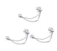 3 Pcs Metal Magnetic Buttons Lovely Bear Clips Bows Buckles With Chain Heart Pants Clips