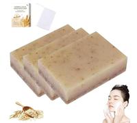 3 Pcs Nolvia Soap,Natural Soaps for Better Skin,Handmade Natural Organic Oatmeal Soap,for Face, Hands & Body, for All Skin Types