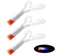 3 Pcs Pike Fishing Lures, Soft Fishing Lure with Sequin PVC Spinning Souple Bait Reusable Double-Tailed Worm Lures for Sea Bass, Trout, Perch, Sea Fishings Accessories
