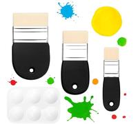 3 PCS Pinceles Seco Conjunto, Pinceles Acuarela, Dry Brush Planos Pincele Pintura Acrilica Watercolor Brushes Pincel Oleo Set de Pincel Acuarelas Grande Medio