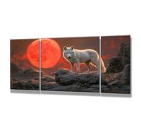 3 Pcs Pintar por Numeros Adultos, Atardecer, DIY Painting by Numbers Adult, Lobo, Cuadros para Pintar por Numeros Pinturas Acrilicos, Decoracion Hogar, Regalos Originales para Mujer 30x60cm 0q-220