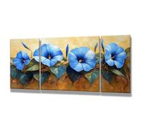3 Pcs Pintar por Numeros Adultos, Azul, DIY Painting by Numbers Adult, Flor, Cuadros para Pintar por con Numeros Pinturas Acrilicos, Decoracion Hogar, Regalos Originales para Mujer 30x60cm, 0q-133