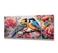 3 Pcs Pintar por Numeros Adultos, Flor, DIY Painting by Numbers Adult, Mazmorra de pájaros, Cuadros para Pintar por Numeros, Decoracion Hogar, Regalos Originales para Mujer 50x100cm, Sin Marco 0q-118