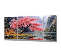 3 Pcs Pintar por Numeros Adultos, Paisaje, DIY Painting by Numbers Adult, Árbol, Cuadros para Pintar por Numeros Pinturas Acrilicos, Decoracion Hogar, Regalos Originales para Mujer 50x100cm 0q-163
