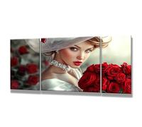 3 Pcs Pintar por Numeros Adultos, Rosa, DIY Painting by Numbers Adult, Belleza, Cuadros para Pintar por Numeros Pinturas Acrilicos, Decoracion Hogar, Regalos Originales para Mujer 50x100cm 0q-270