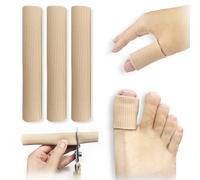 3 Pcs Protector Dedos Pie de Silicona Cortables, Tubos de Dedo de Pie, Protectores de manga de tela con forro de gel, evita el desarrollo de maíz, callos y ampollas entre los dedos de los pies (3L).