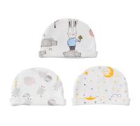 3 Pcs Recién Nacidos Gorrita, Gorro Cúpula Recién Nacido, Sombrero Suave para Recién Nacido, Algodón Gorro Bebé, para Bebés, Niños, Niñas, 0 a 6 Meses, Talla M (Circunferencia del Sombrero 42cm)