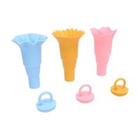 3 PCS Silicona Helada Soporte de Cono de Goteo Copas de Nieve Reutilizables Plegables con Párpados