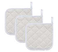 3 Pcs Soportes para Ollas con Bolsillo, Juego Agarraderas Color Negro, Agarraderas de Algodón Resistentes al Calor, para la Cocina, Hornear, Asar a la Parrilla, Tamaño 17 x 17 cm (Ceniza)