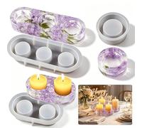 3 Pcs Stampi in Silicone per Candele Portacandele per Resina Gesso Cilindro, Stampi per Resina Epossidica Flessibili Riutilizzabili per Decorazione Casa Regali Fai da Te