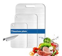 3 Pcs Tabla de Cortar de Titanio, Tabla de Cocina de Titanio, Tabla de Tita-nio para Cocina, Tabla Cortar de Grado Alimenticio de Doble Cara, Doble Cara, Ideal para Carne, Pan, Verduras y Frutas (D)