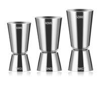 3 Pcs Vaso Medidor Cocktail,Jigger de cóctel,Medidor para Cócteles,Medidor Doble de Cocteles,Vaso medidor para cócteles,Vaso Doble para Medir Bebidas Espirituosas,Acero Inoxidable