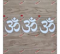 3 Pegatinas 10,2 cm Símbolo Om Ohm Yoga Pegatina Calcomanía Vinilo para coche India Blanca sda1