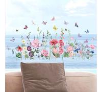 3 pegatinas de primavera para ventana, flor, película electrostática, adecuada para el hogar, escuela, oficina, decoración de primavera y verano