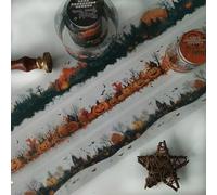 3 pegatinas de volumen para Scrapbooking Washi Tape, serie gótica stickers para Scrapbooking de temática Halloween para álbumes de fotos, calendarios, bullet Journal (Pumpkin Party)