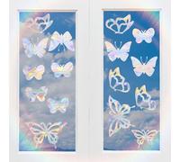 3 Pegatinas Para Ventana Con Diseño De Mariposa,Protección Contra Pájaros,Protección Contra Pájaros Para Cristales De Cristal, Pegatinas Para Ventanas De Arco Iris, Pegatinas Para Ventana