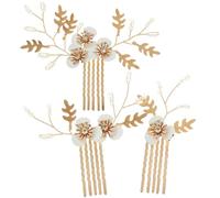 3 peines laterales vintage para novia: pieza de pelo de aleación con flores