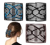 3 Peinetas para el pelo Mabor doble pinza flexible mágica elástica para mujer, peine para bricolaje, herramienta de peinado
