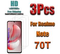 3 películas de vidrio templado completamente adhesivas, que proporcionan de definición y resistencia a los arañazos, fáciles de aplicar, sin , aptas para Realme Note 70T