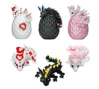 3 Pequeños Dragones Articulados Adorables con su Huevo - Pack de Decoración Universo Fantástico Juguete Fidget Idea Decoración de Interior para Hogar Sala de Estar Niños Figura Kawaii