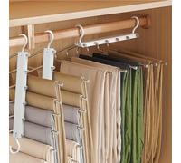 3 perchas para pantalones y perchas de ahorro de espacio, 6 en 1, perchas antideslizantes para pantalones y ropa, perchas mágicas de acero inoxidable para pantalones, bufandas, vaqueros, toallas
