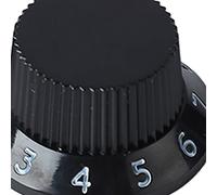 3 perillas de potenciómetro para guitarra, control de volumen y tono, reemplazo para guitarra eléctrica, bajo, material plástico, tamaño compacto, letras transparentes. (Panel negro letras blancas)