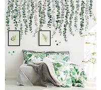 3 pezzi di piante verdi eucalipto foglia di vite decalcomanie da muro decorazione murale acquerello rimovibile adesivi murali in pelle e bastone arte murale casa decorazione scuola materna soggiorno