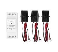 3 Phase Monitoring Relay, Home Energy Meter 90-250VA 3 Phase Current Voltage Amperage Energy Meter with 3 Clamp Current Transformer for 3 Phase Motor