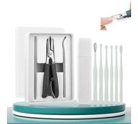 3 Piece Eagle Beak Angled Nail Clippers, Corta Uñas Para Uñas Enterradas, Green Eagle Beak Nail Clipper Set with Anti-Splash Design for Thick, Ingrown Nails (6-piece set Black)