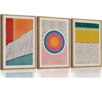 3 Piece Large Modern Abstract Canvas Wall Art Mid Century Minimalist Boho Posters Prints For Living Room Office Decor(50x75cm x 3/Inner frame)