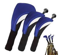 3-Piece Long-Neck Mesh Golf Club Head Covers - Breathable Waterproof Protector Set For Driver Fairway Wood Hybrid | Elastic Neoprene With Sponge Padding Prevents Dings & Scratches