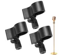 3 Piece Microphone Clips - 10x8.5x5.5cm Holder For Handheld Microphones | 180-degree Rotatable Knob Anti-Slip Portable Adapter Extension For Streaming Sports Interview Recording, Professional
