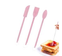 3-Piece Mini Retractable Silicone Spatula Set - Extendable Makeup & Jar | Food-Grade Heat-Resistant Flexible Silicone Heads, Retractable Extendable Handle Design for Deep Jars & Narrow Bottles