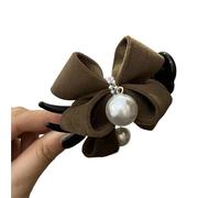 3 Piece Of Bow, Pearl Clip, Temperament, Shark, Korean Gentle Style Fabric Hair Accessory Accessoires(Brown)