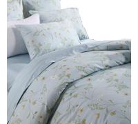 3 Pieces 600TC 100% Egyptian Cotton Duvet Cover, Light Blue Flower Soft and Skin-Friendly(Queen)