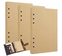 3 Pieces A5 Papel de Recambio,135 Hojas Papel de Recambio A5 Papels Kraft,Hojas Repuesto Cuaderno Kraft,Fogli con Buchi 6 Anelli,Suelta Repuesto de hoja para Carpeta de 6 Agujeros,Bocetos,Lettering