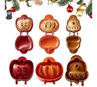 3 Pieces Hand Pie Mold, mini apple pie mold, Hand Pie Molds for Baking, Various Shape Apples Acorns, Pumpkin Cookie Cutters, Mini Pie Maker for Holiday Party Foods Making (C)