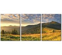 3 Pieces Mountains Landscape at Sunrise Canvas Wall Art Modern Artwork Painting Posters Prints for Decoración de sala de estar(70x100cm x 3/Sin marco)