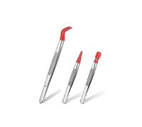 3 Pieces Tweezers with Rubber Tips Tweezers Pvc Coated Tweezers Set Rubber Straight And Flat Tip T
