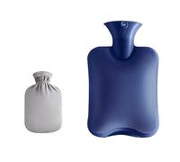 3 Pieza Bolsa de Agua Caliente Simple Bolsa de Agua Caliente de 1,0 L con Tapa con Suave Felpa Funda Azul Monocromo Bolsa de Agua Caliente, Almohadilla Caliente Para Terapia