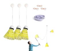3 Pieza Entrenador de Raqueta de Bádminton, Dispositivo de Entrenamiento de Bádminton, Ejercicio Bádminton Kit, con Línea de Equilibrio y Cuerda Elástica, Adecuado Para Salas de Estar, Balcones