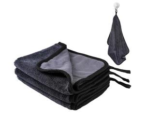 3 Pieza Paño de Secado Rápido, 30 x 40cm Shiny Bath Drying Towel, sin Pelusas y Marcas, Ultra Absorbentes, sin Arañazos, Multifuncional, para Coches, Duchas, Ventanas, Vidrio, Hogar, Cocina (Gris)